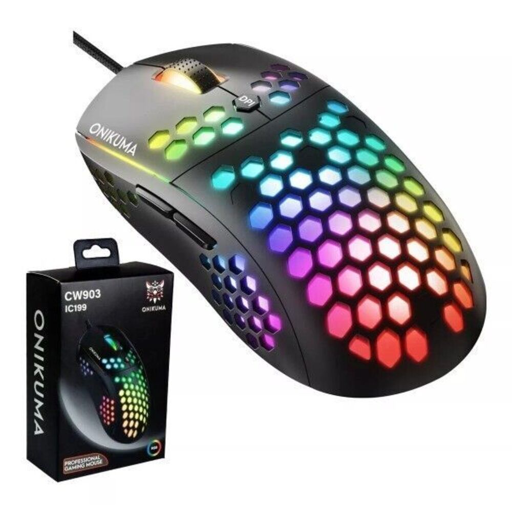 Onikuma CW903 Pro Gaming Mouse with RGB 6 Changing Colors Focused On‎ Gaming - Picture 3 of 7
